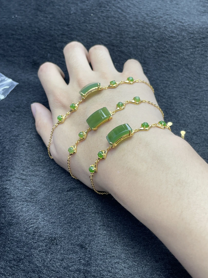 【小耿珠宝】和田玉碧玉手链（多样性发其一）