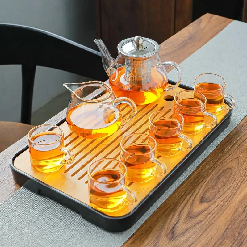 耐高温玻璃功夫茶具套装家用办公室泡茶内胆过滤泡茶器干泡盘组合