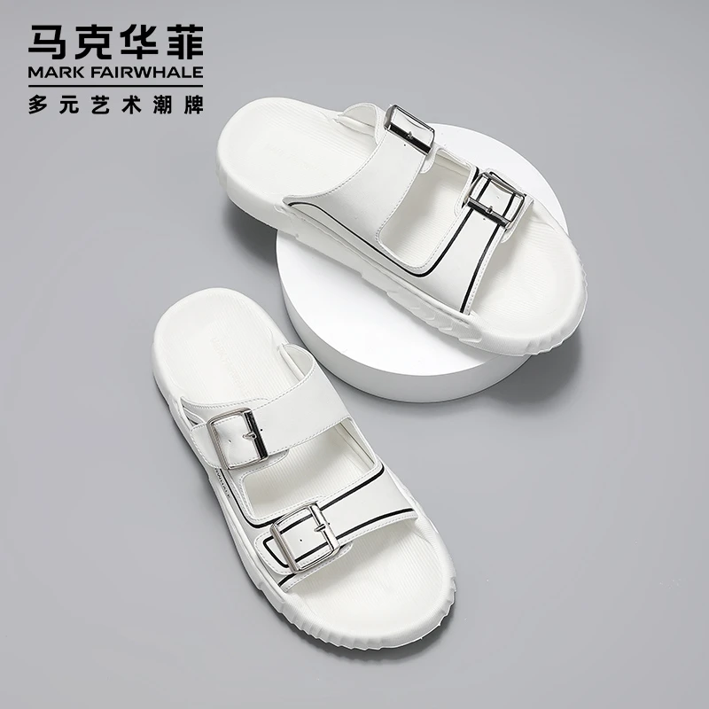 马克华菲防水防臭一字拖鞋男鞋夏季外出穿高档潮牌凉拖休闲沙滩鞋