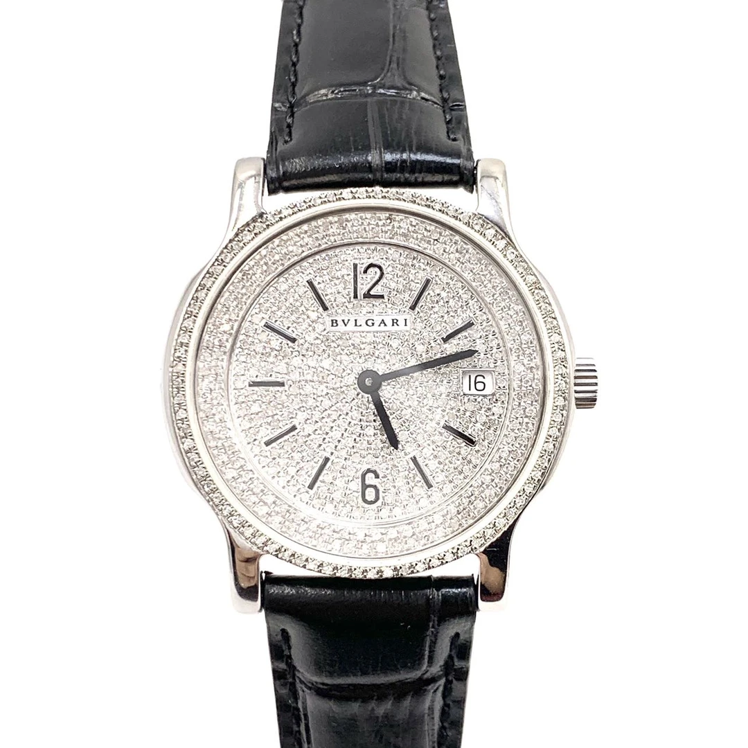 99新 BVLGARI/宝格丽 SoloTempo/精钢/满钻表盘/石英/29mm/女表