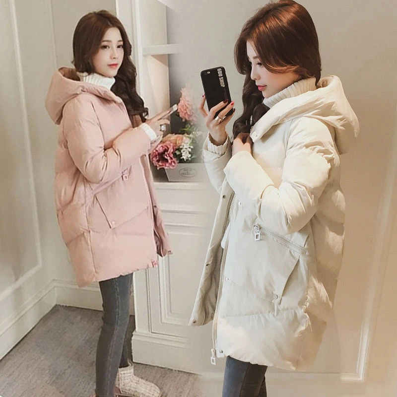 冬季新款羽绒衣服女中长款冬季加厚保暖羽绒衣服女学生韩版面包服