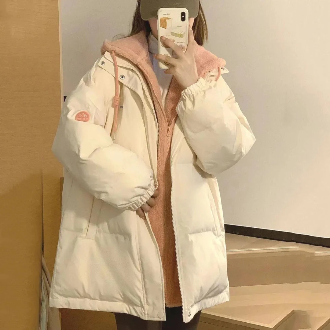 特大码胖mm300斤宽松连帽面包服外套女冬季新款棉袄时尚羽绒衣服
