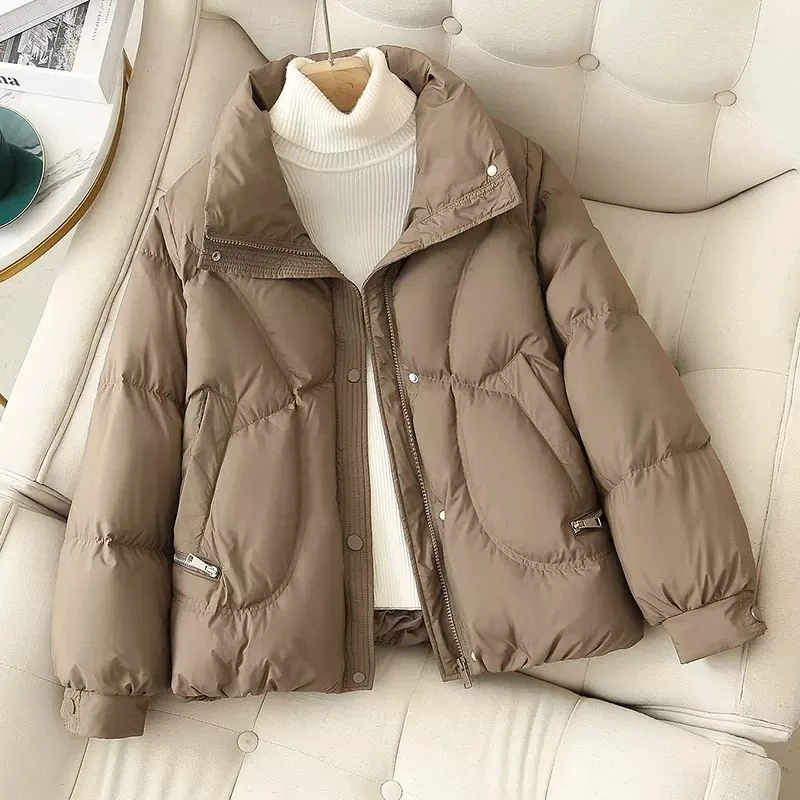 新款2023羽绒服小个子短款羽绒服女冬季新款韩版休闲时尚面包服外