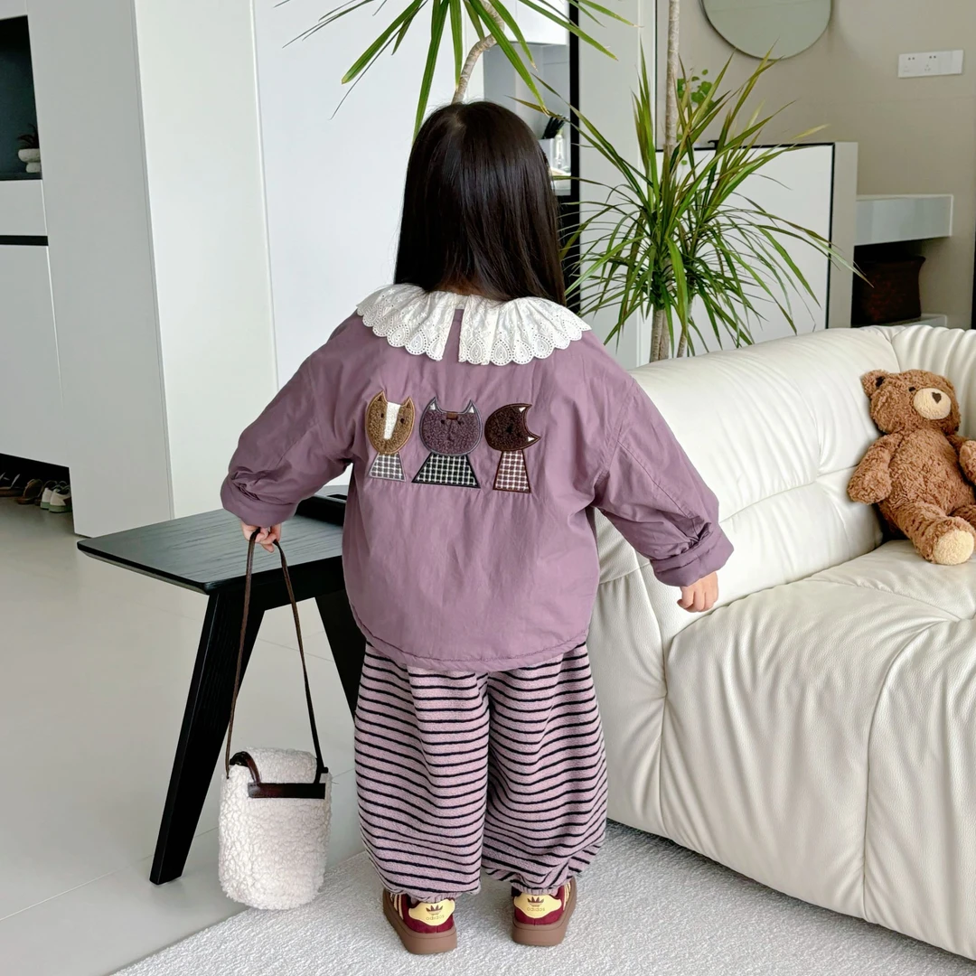 【三小只】加棉D24218WT+D24219K鱼子酱品牌儿童女童