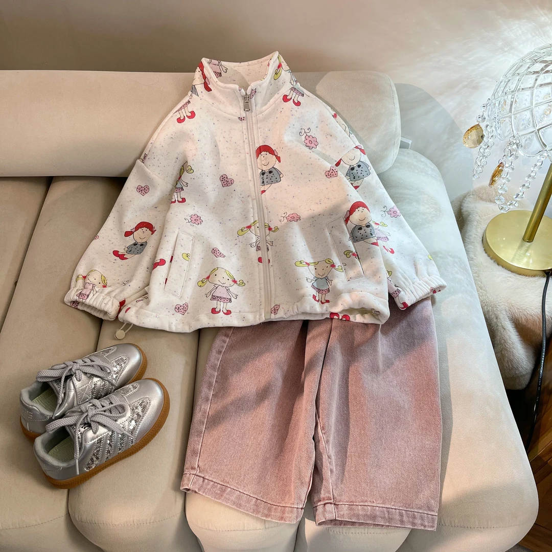 【甜心日记】加绒外套D24109WT鱼子酱品牌儿童女童