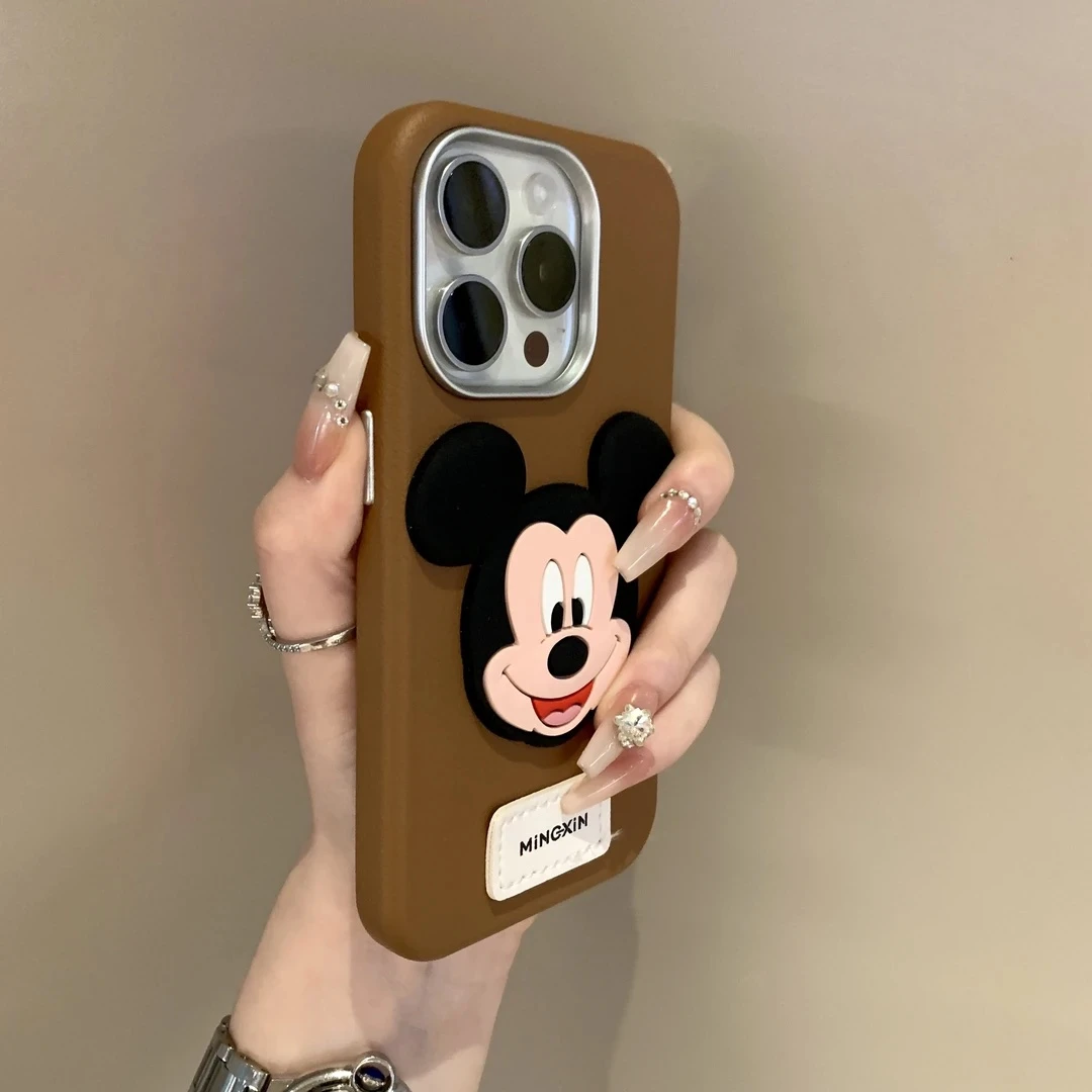 可爱立体米奇公仔适用苹果16手机壳iPhone15ProMax新款13防摔14女