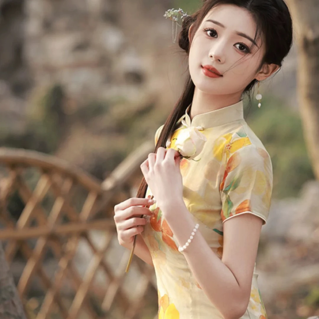 【1773 心想事成 石榴款】显瘦气质修身优雅复古中国风旗袍