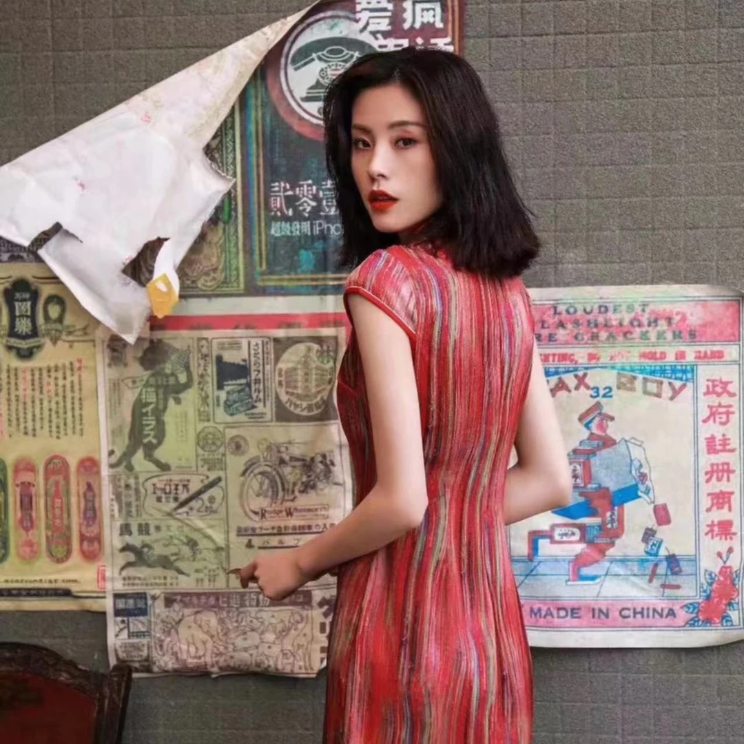 【389滴水领彩虹】网红单层气质百搭款淑女显瘦旗袍