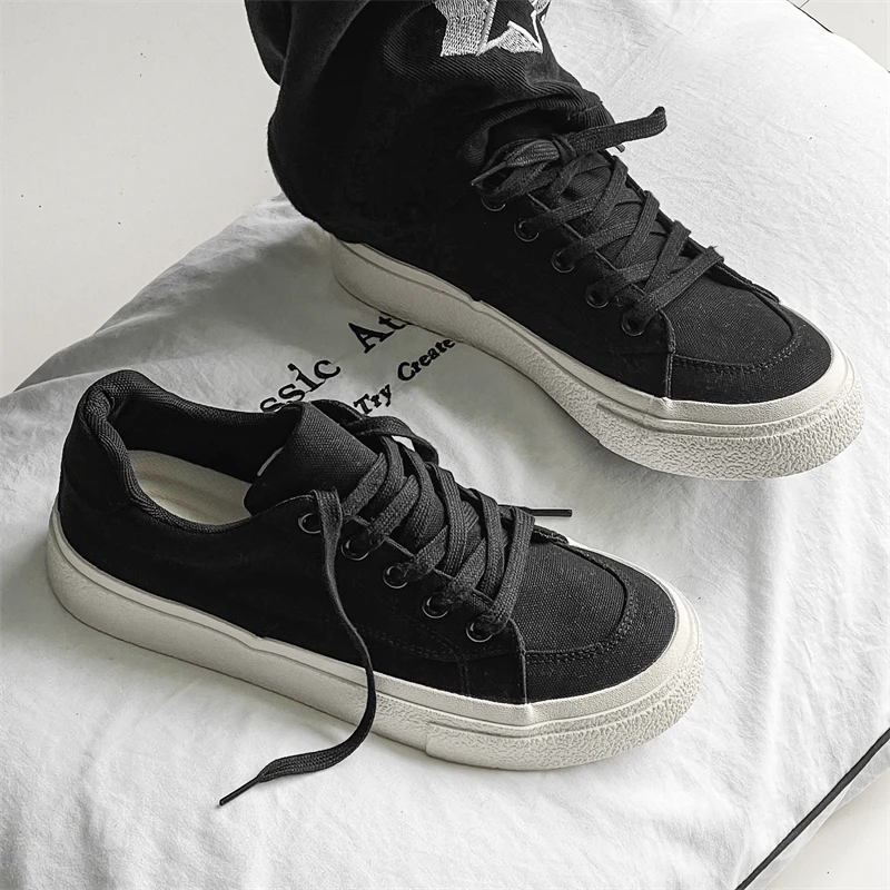 帆布鞋男低帮夏季透气薄款鞋子日系百搭布鞋新款板鞋美拉德潮鞋子