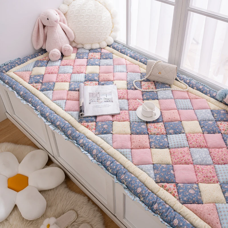 北欧ins网红少女窗台垫全棉飘窗垫防滑加厚款卡座榻榻米四季通用