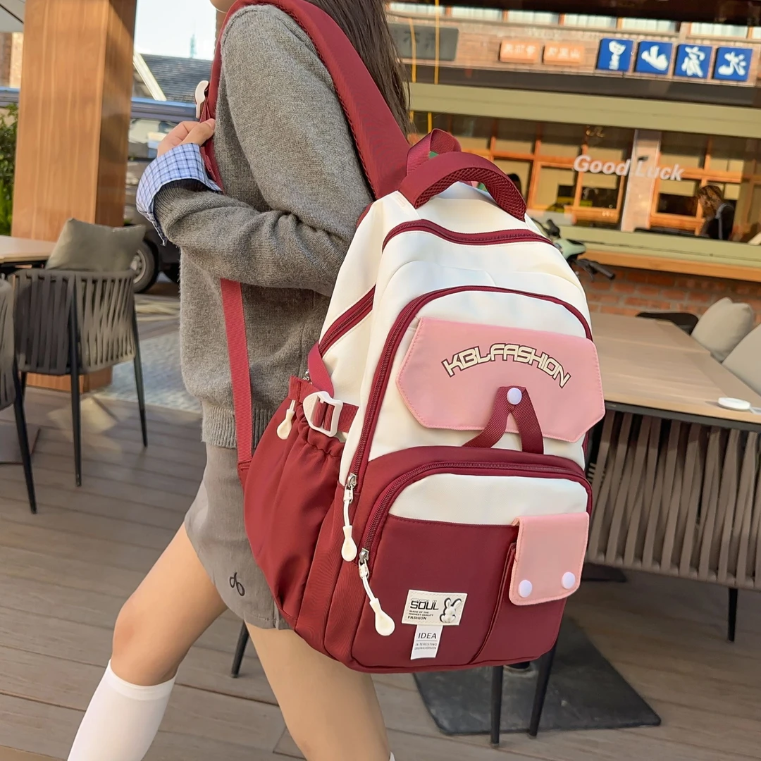 书包女初中生小清新少女高中日系简约大容量双肩包小学生轻便背包