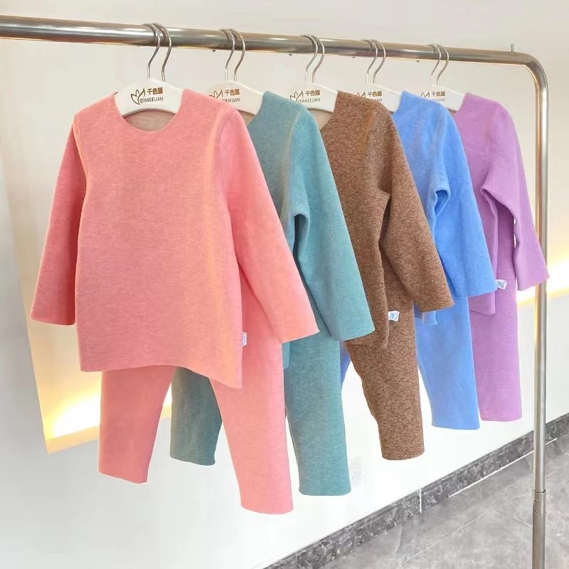 2299保暖套装德绒无痕加厚长袖春秋冬家居宝宝秋衣儿童女童打底