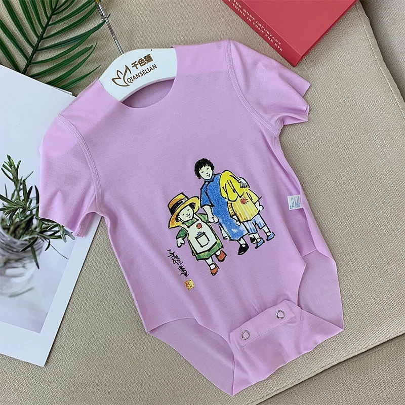 8802丰子恺兰精印花三角衣短袖