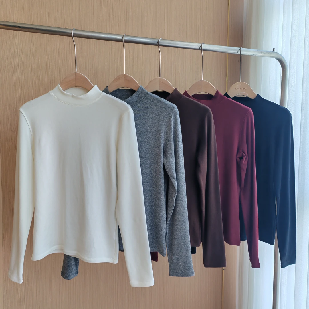 秋冬新款羊毛天丝拉绒半高领羊毛衫 MJYX-A01