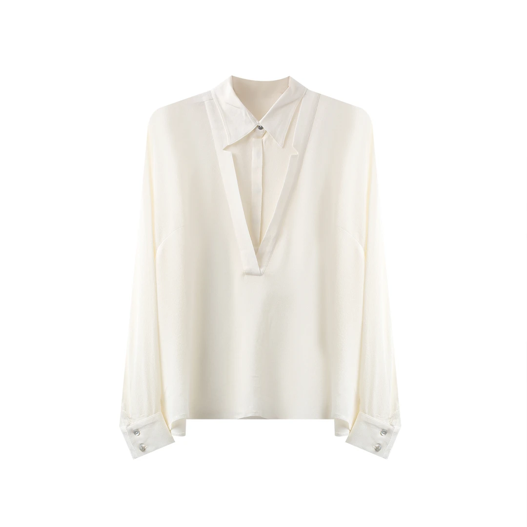 新款鬼绉桑蚕丝衬衫    DJC-BSC585气质