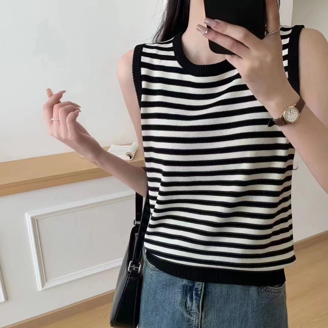 针织背心女2024新款春夏秋季可外穿打底遮副乳上衣