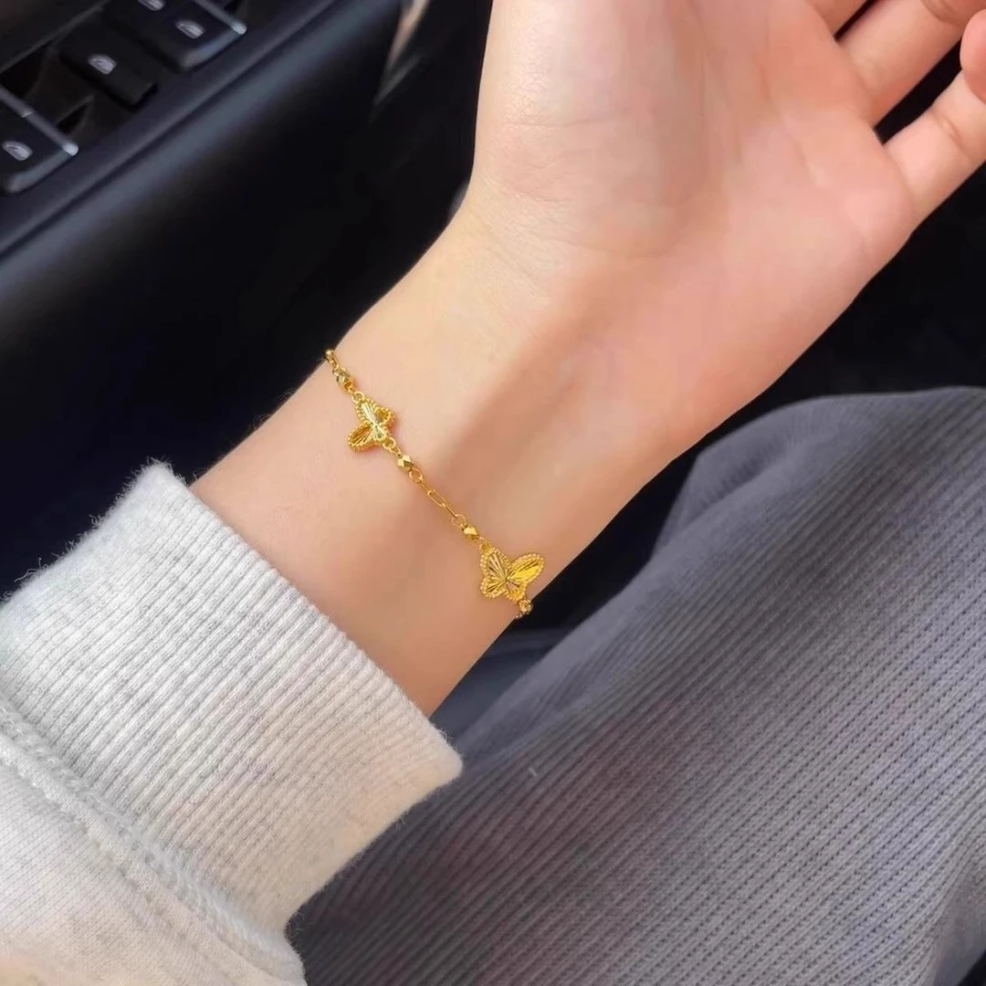 合金手链 2024年爆款高颜值蝴蝶手链女ins轻奢高级感小众设计手串