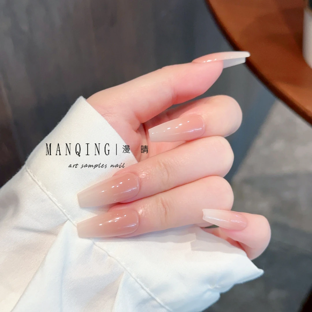 【禅意绵绵46】奶白淡粉风格美甲高颜值百搭仙女风格纯手工穿戴甲