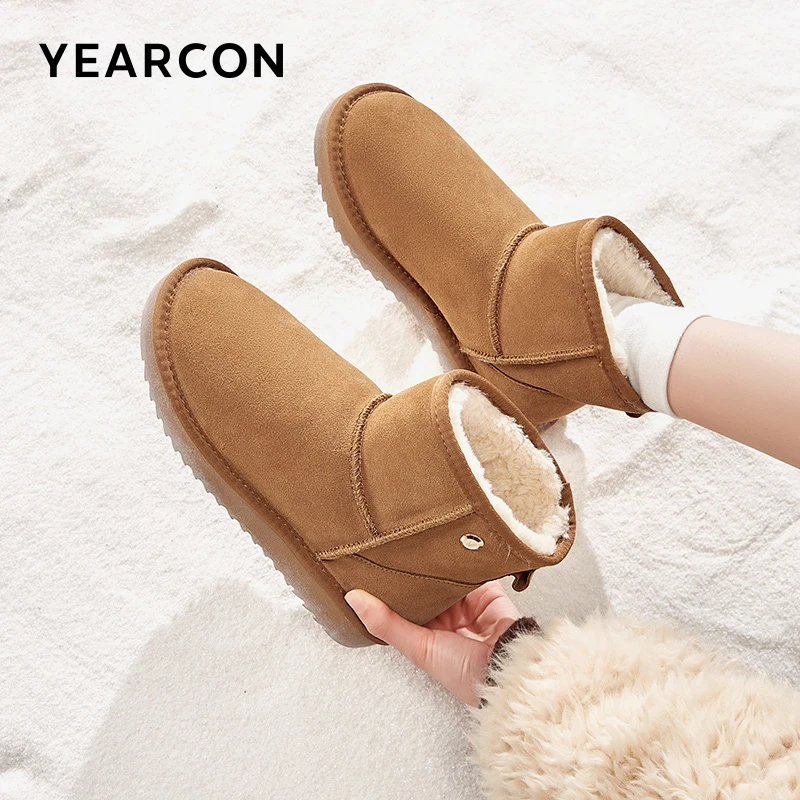 意尔康2024冬季上新加绒雪地靴舒适保暖女棉鞋