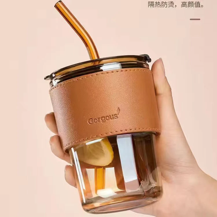 【客服返2福利】网红ins风玻璃杯吸管高颜值咖啡杯情侣喝水牛奶杯子