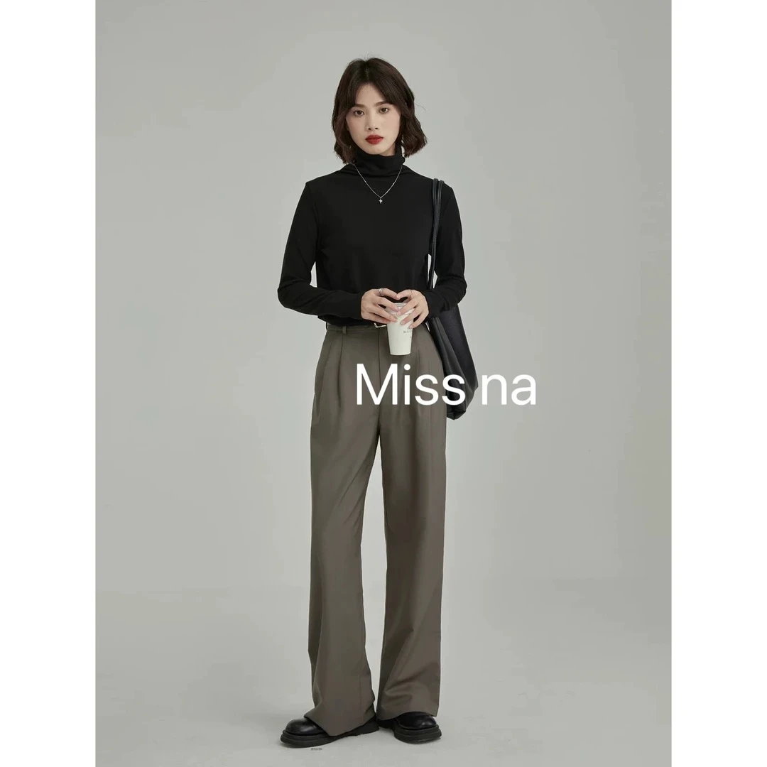 Miss na 9902 韩系植绒百搭质感小立领上衣