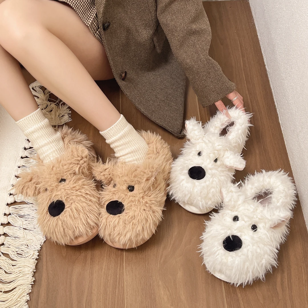 时尚百搭加绒保暖毛毛鞋女鞋