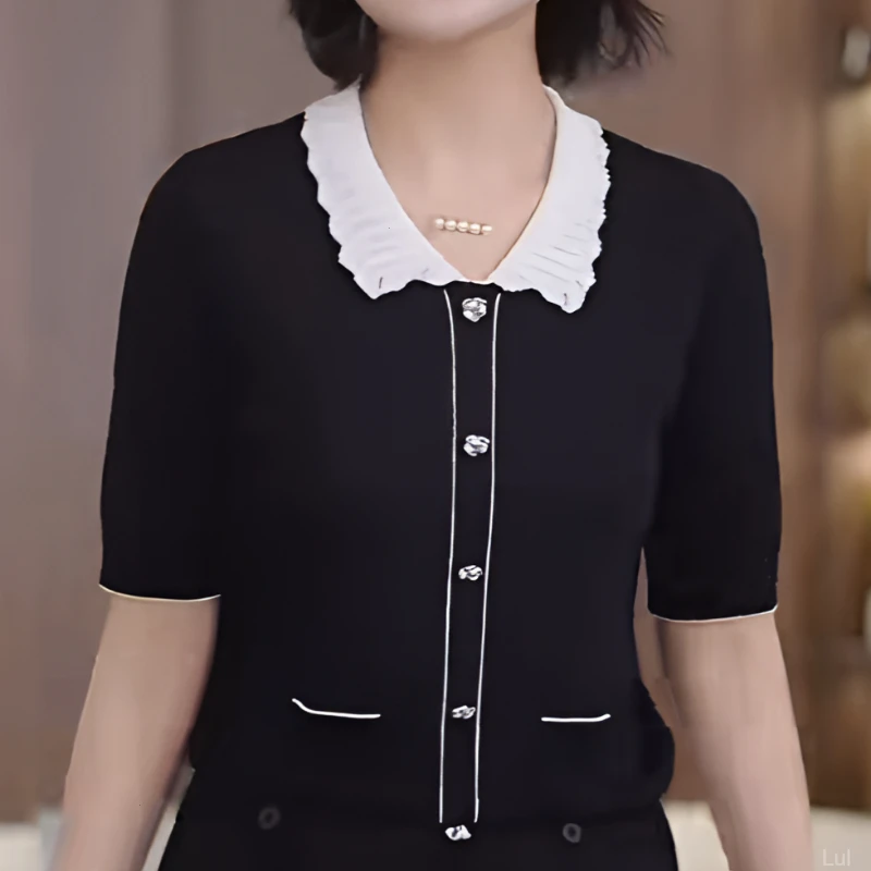 【100%莱赛尔天丝】洋气时尚夏显瘦上衣百搭减龄气质设计感女士