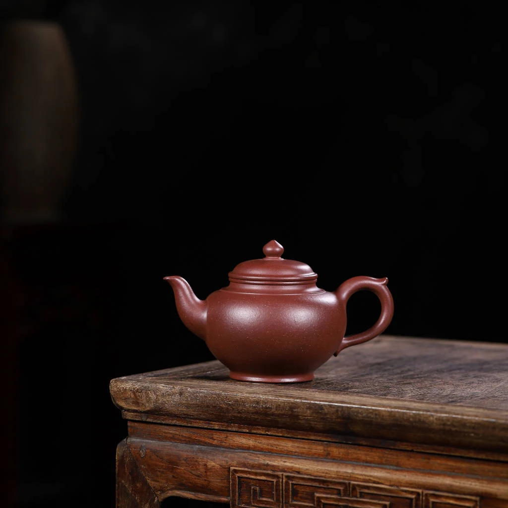 吴婉琴全手工底槽清笑樱壶320cc红泥如意壶泡茶壶茶具纯手工手制