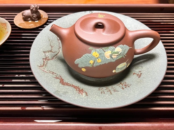 宜兴紫砂精工红泥主人杯半手景舟石瓢270cc