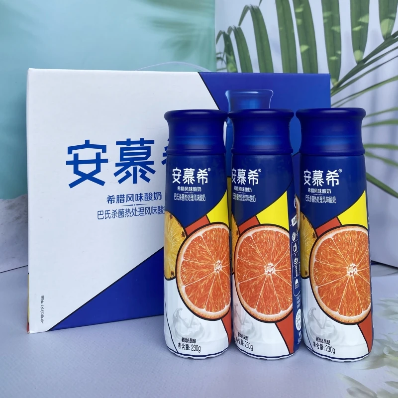 8月产伊利安慕希高端希腊风味橙凤梨味酸牛奶230g*10瓶酸牛奶