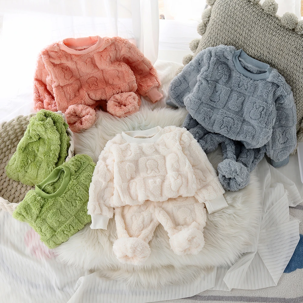 儿童睡衣秋冬季新款男童暖暖套加厚宝宝洋气保暖女童家居服套装潮