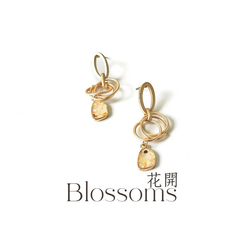 合金耳饰 小众时尚气质宫廷长款哑光不规则贝壳片耳环耳坠耳饰