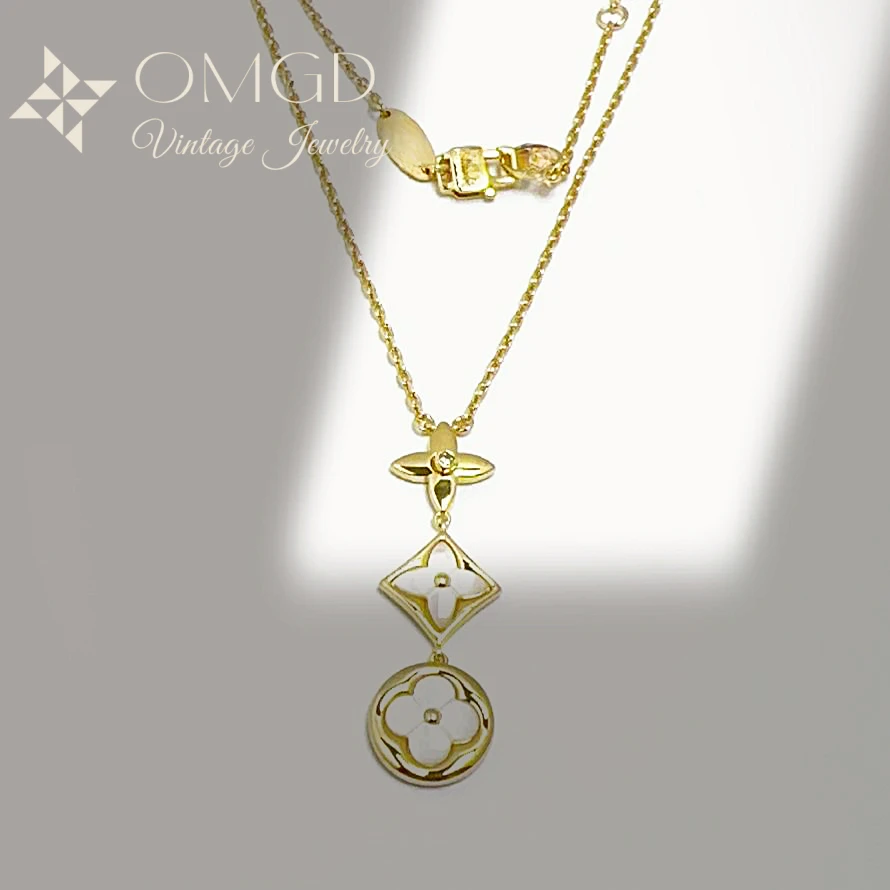 OMGD 铜合金项链 【K7077】欧美设计师锁头款三流苏项链