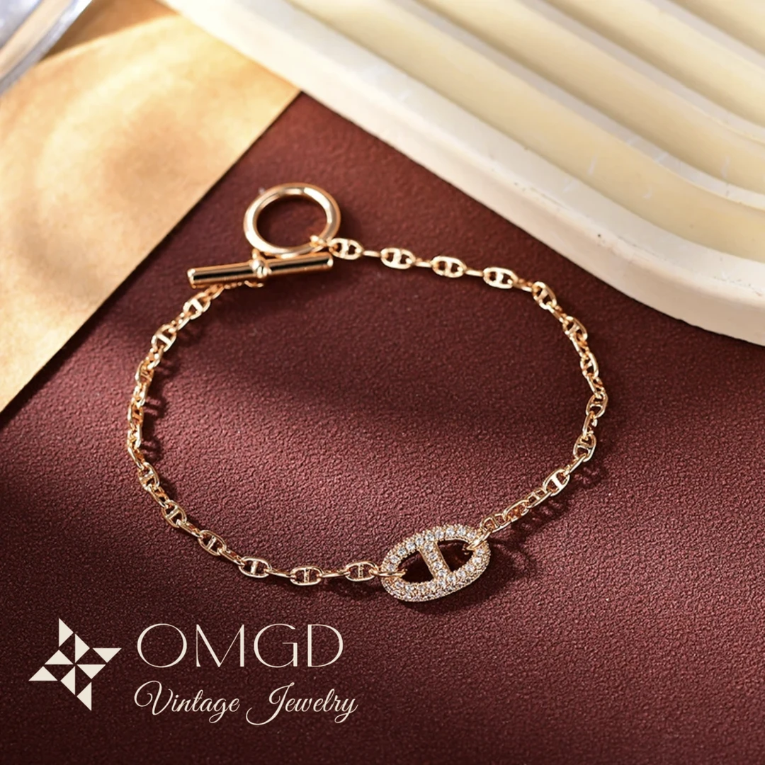 OMGD 铜合金手链 【K1035-1】精工CNC 轻奢手链-Z8 链长16cm