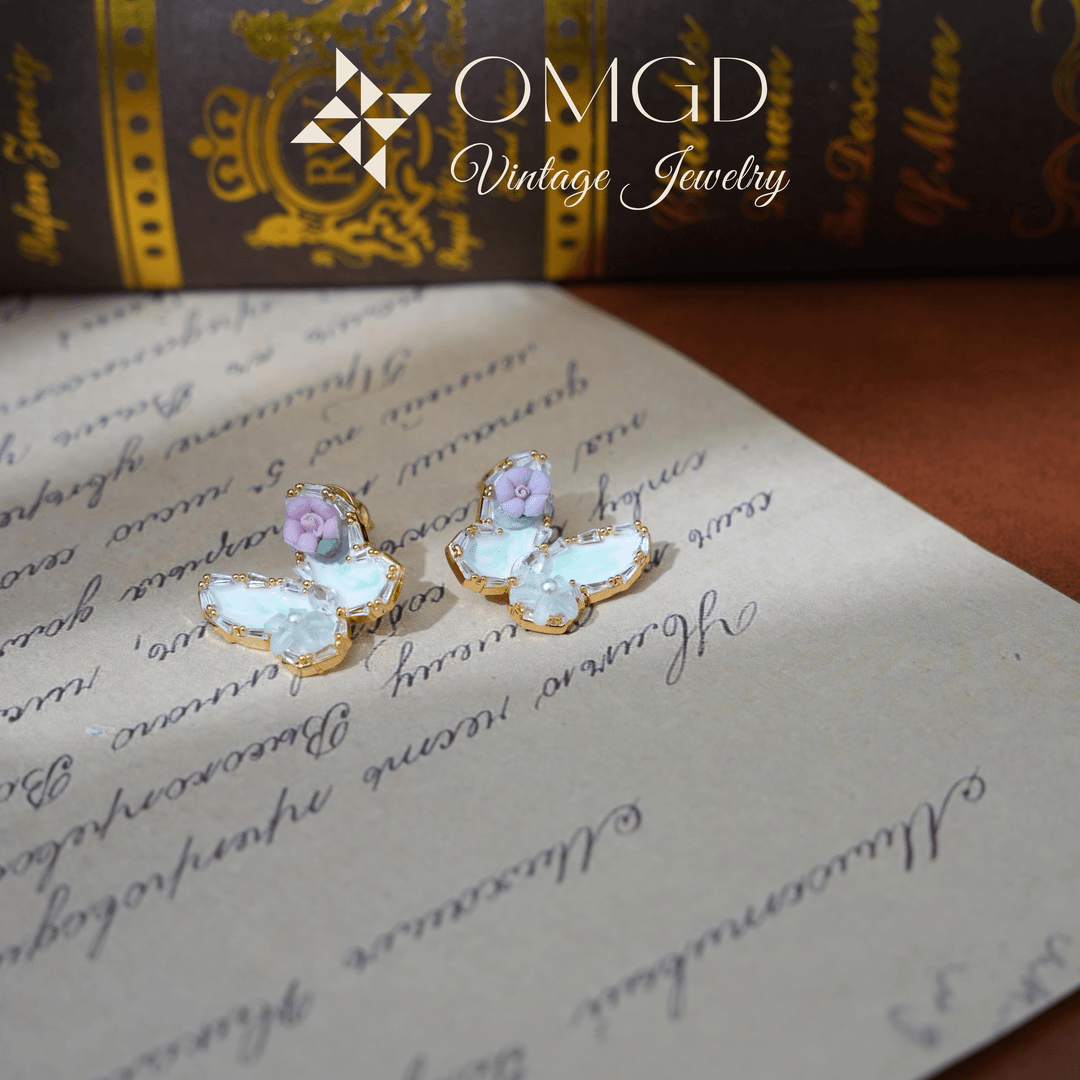 omgd 铜合金耳饰【YE6265】法*幻彩蝴蝶联名限定耳钉