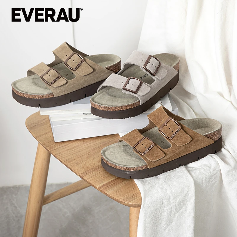 EVERAU休闲夏季复古户外学生厚底沙滩鞋时尚凉鞋百搭软底EA7056