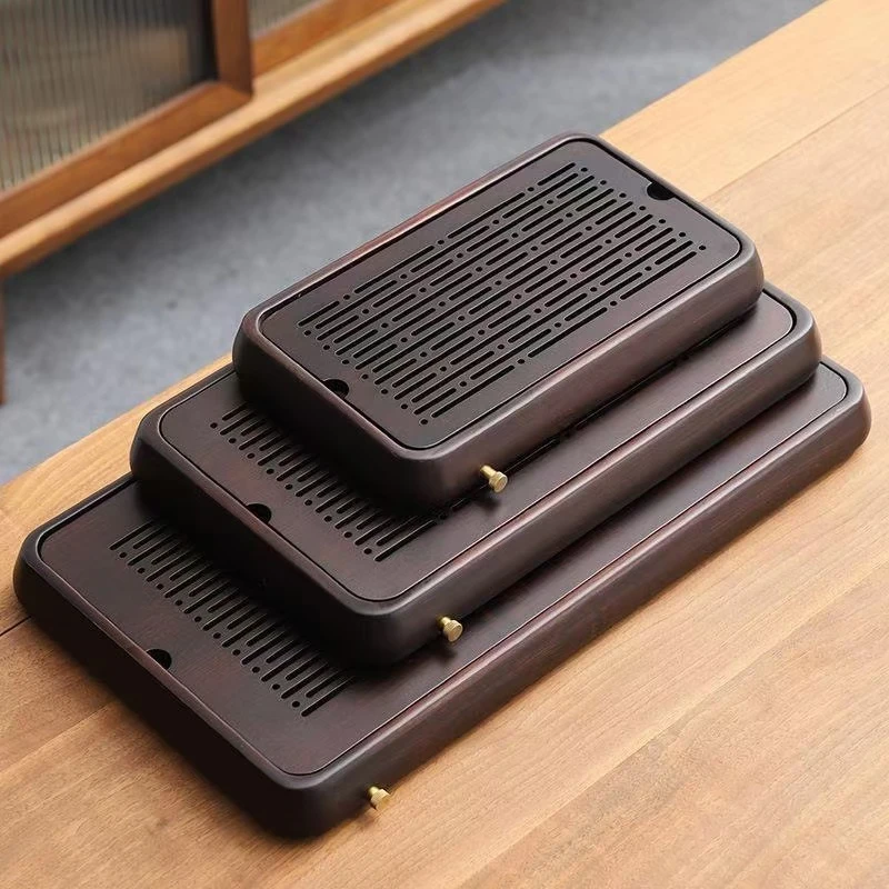 中式楠竹茶盘长方形排蓄水两用小型家用办公室茶海干泡台小茶盘