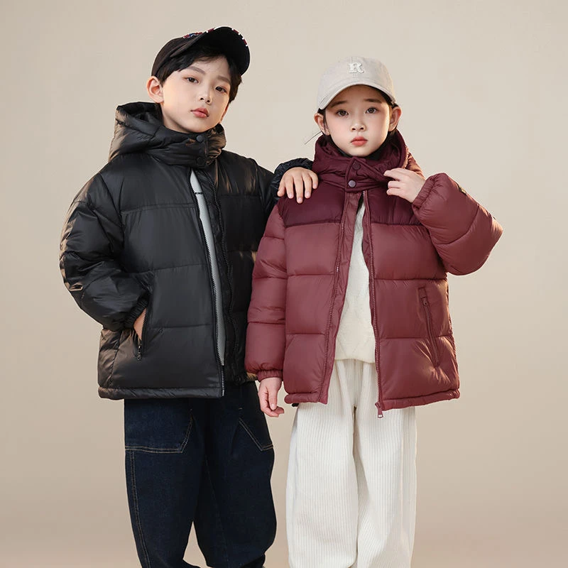 X03儿童防寒服男女亲子装黑金连帽立领蓄热外套中大童百搭升级3.0