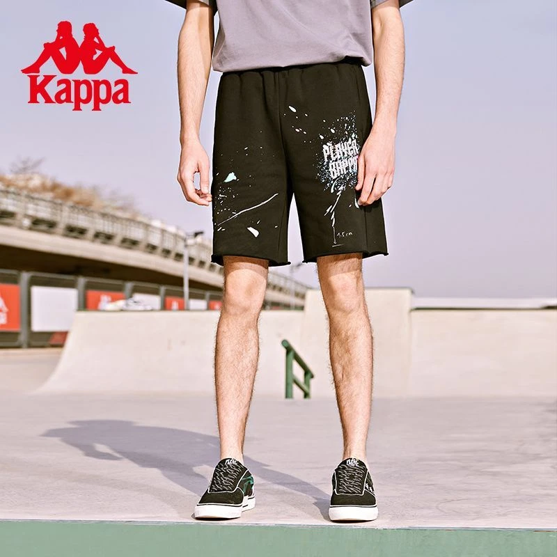 卡帕短裤夏男印花运动短裤休闲五分裤篮球短裤K0C32DY70D已