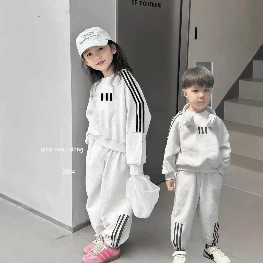 儿童秋冬季卫衣套装中大童宝宝运动女童时尚休闲男童洋炸街两件套