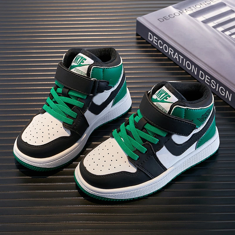 大黄蜂AJ女童男孩冬季新款板鞋高帮运动2025潮款儿童运动鞋鞋子