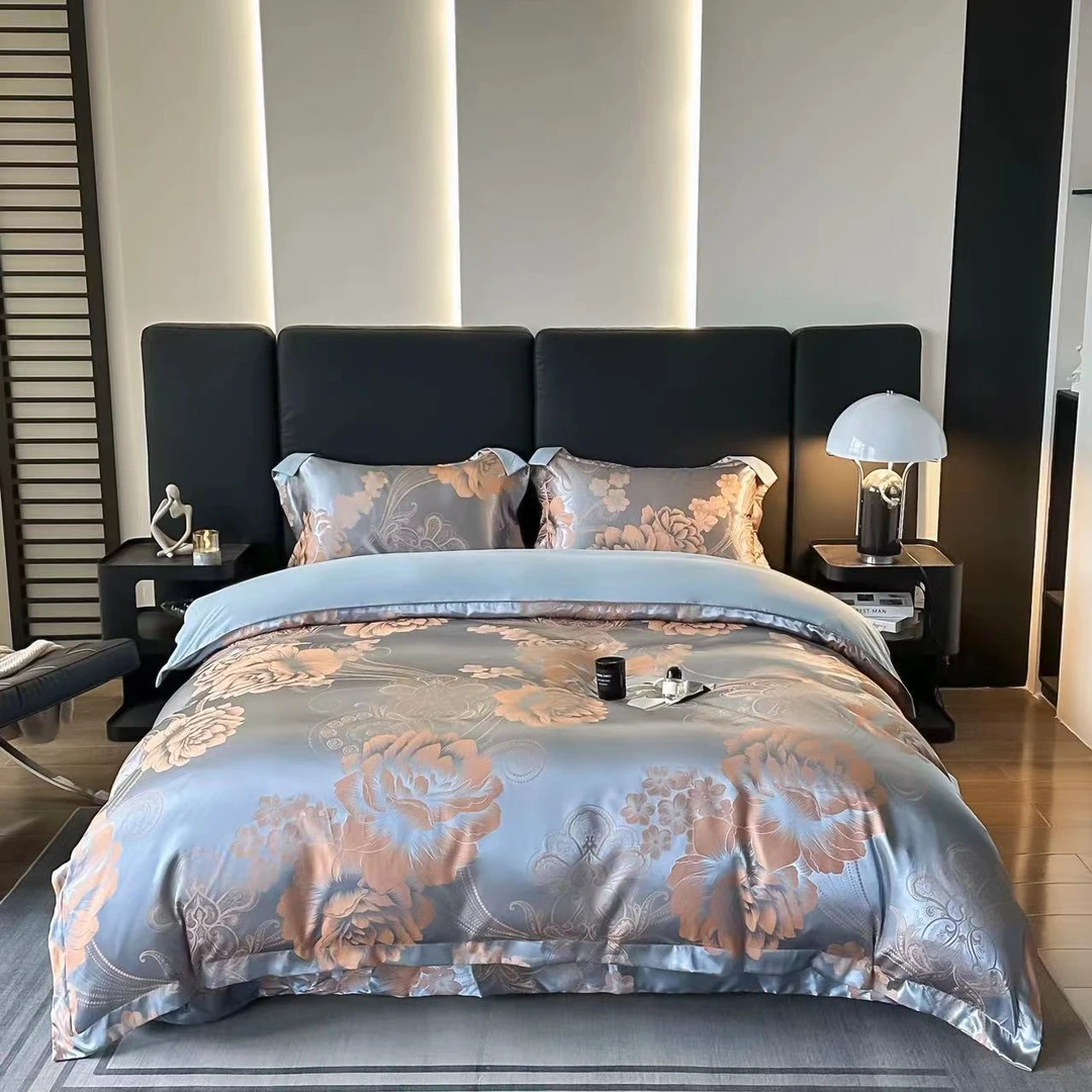 花都 轻奢贡缎色织提花四件套