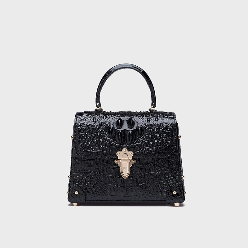 【霞霞专属】小众潮流鳄鱼纹轻奢时尚女士手提斜挎包9005