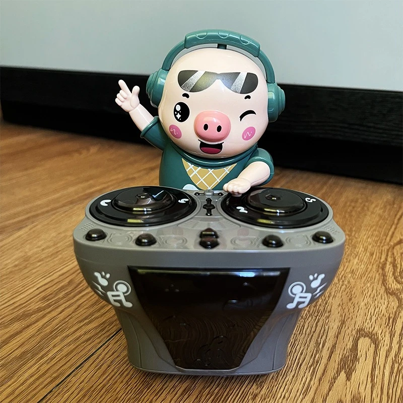 儿童电动dj摇摆打碟猪抖音婴儿小猪会跳舞5个月2宝宝3潮玩具0-1岁