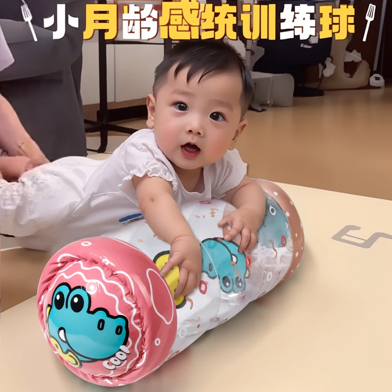 婴儿充气滚筒铃铛玩具0一1岁宝宝消耗体力6个月以上学爬学步引导3
