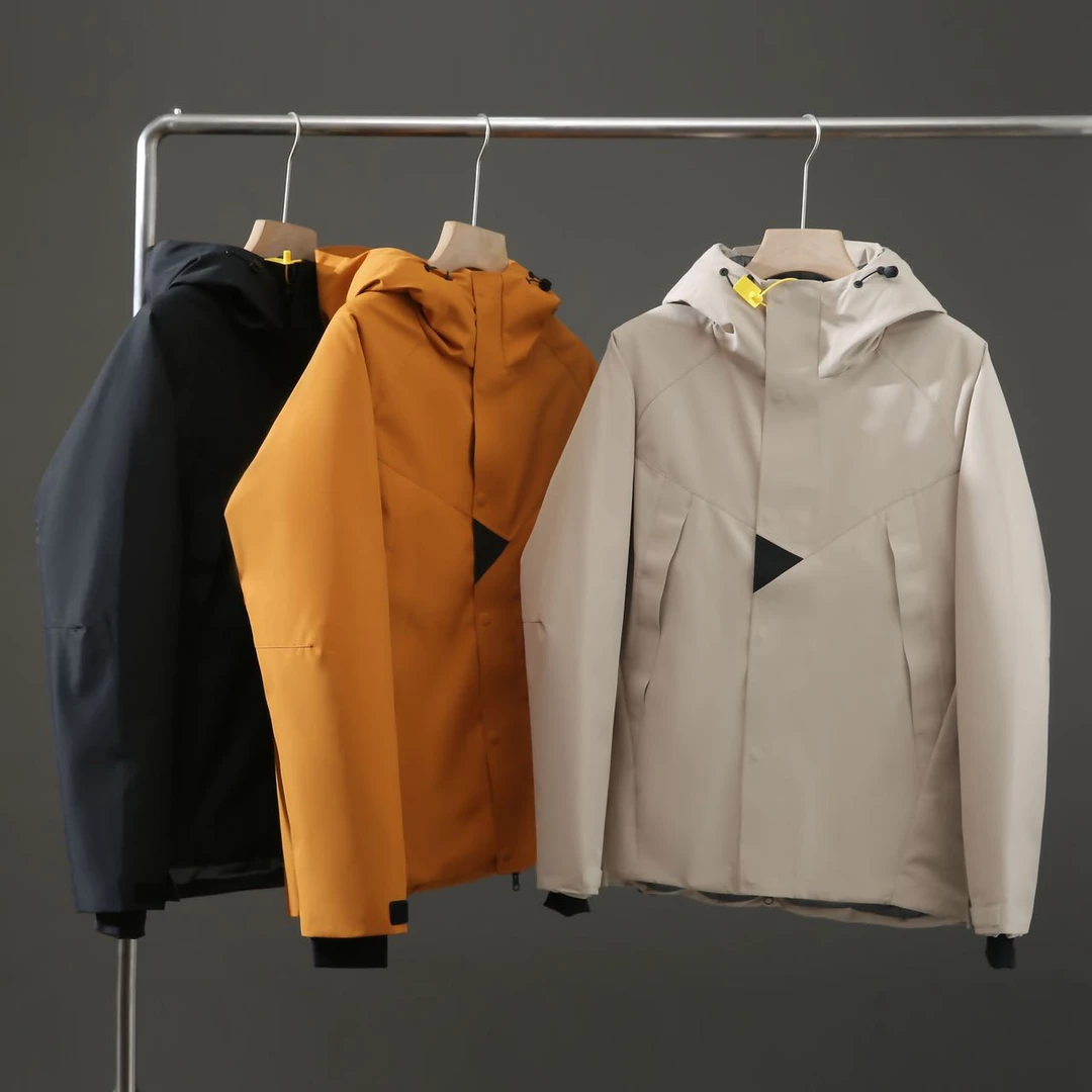 600欧~户外2025年羽绒服男冬季时尚压胶连帽90白鸭绒休闲外套潮流