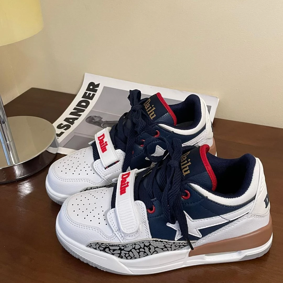 韩版ins风气垫休闲情侣慢跑鞋潮流撞色学院透气运动百搭鞋男2023