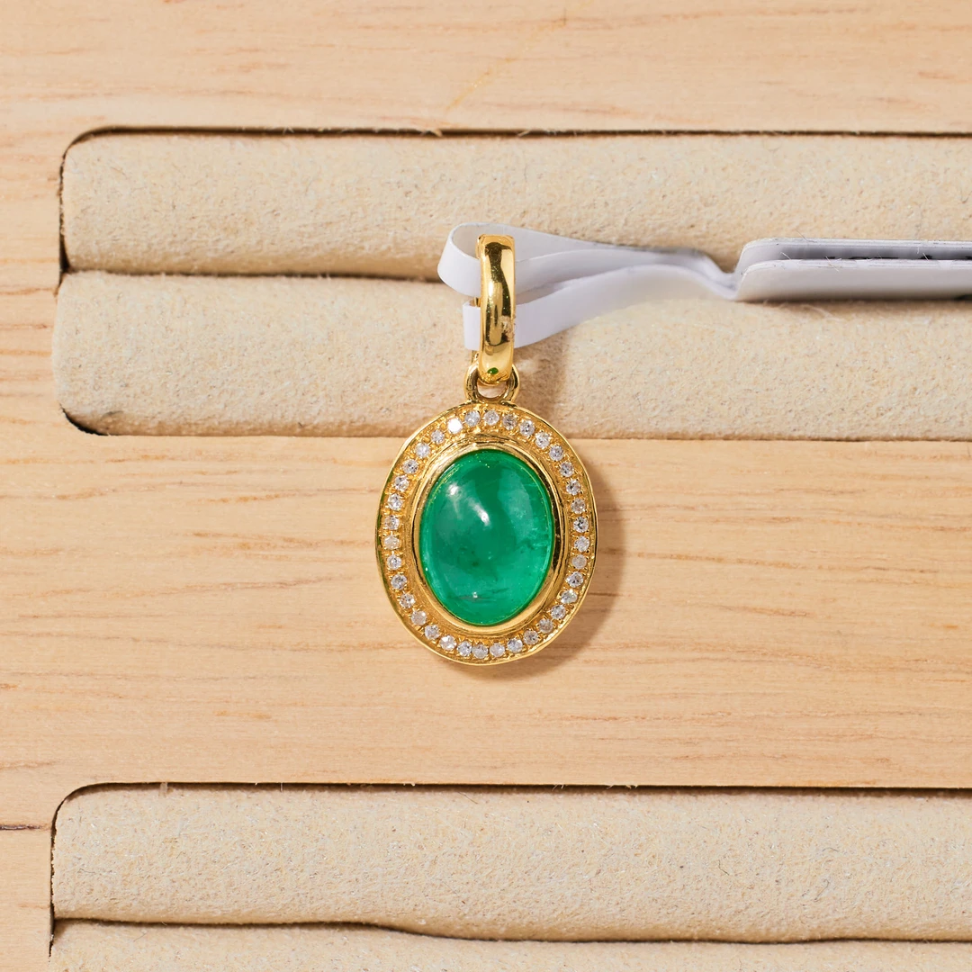 【歪歪】苏荷*祖母绿吊坠*18K金镶嵌U9564