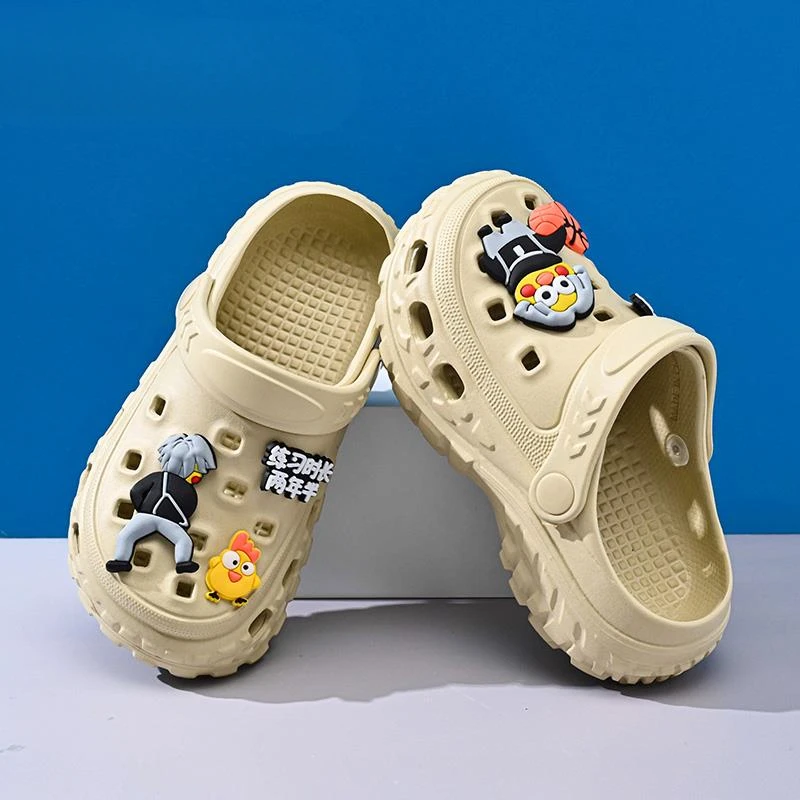 儿童洞洞鞋男童凉拖鞋夏季新款防滑软底包头男孩外穿轻便沙滩凉鞋