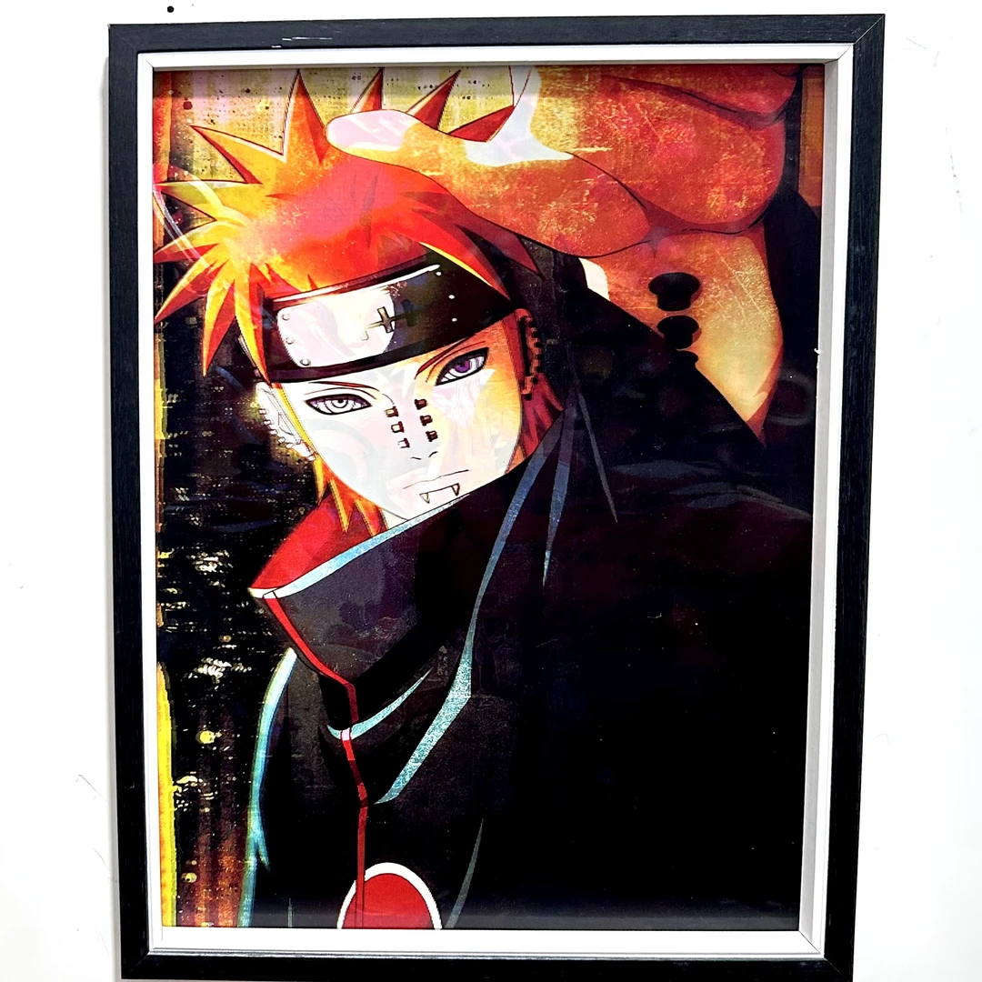 动漫火影忍者六道佩恩小南三变立体装饰画框16寸实木壁挂式相框